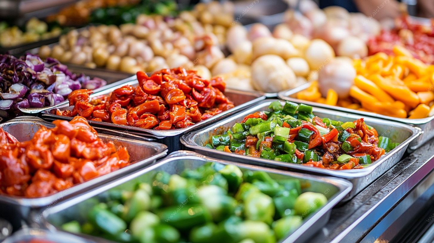 多彩新鲜蔬菜食材展示