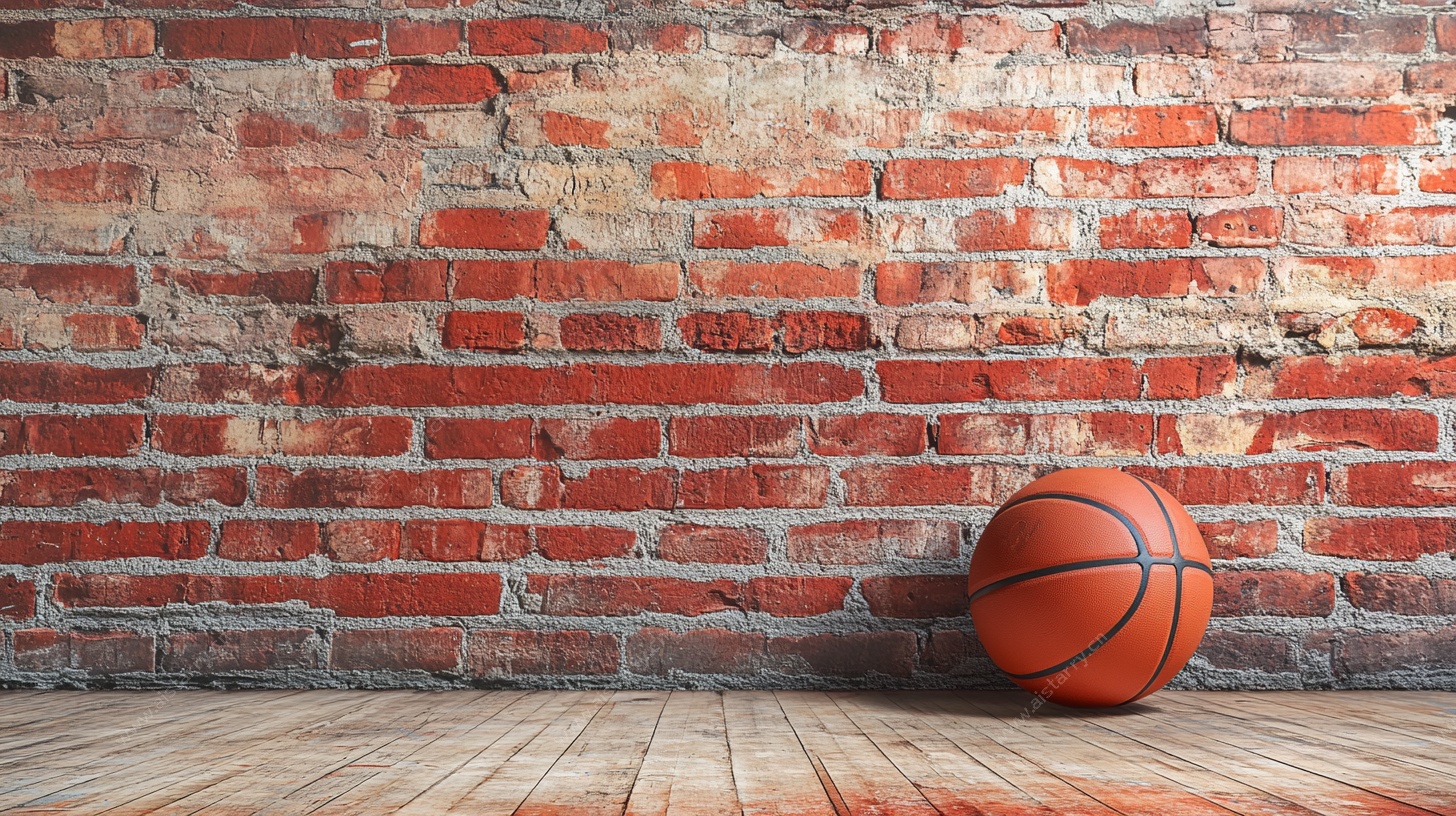 砖墙旁的篮球