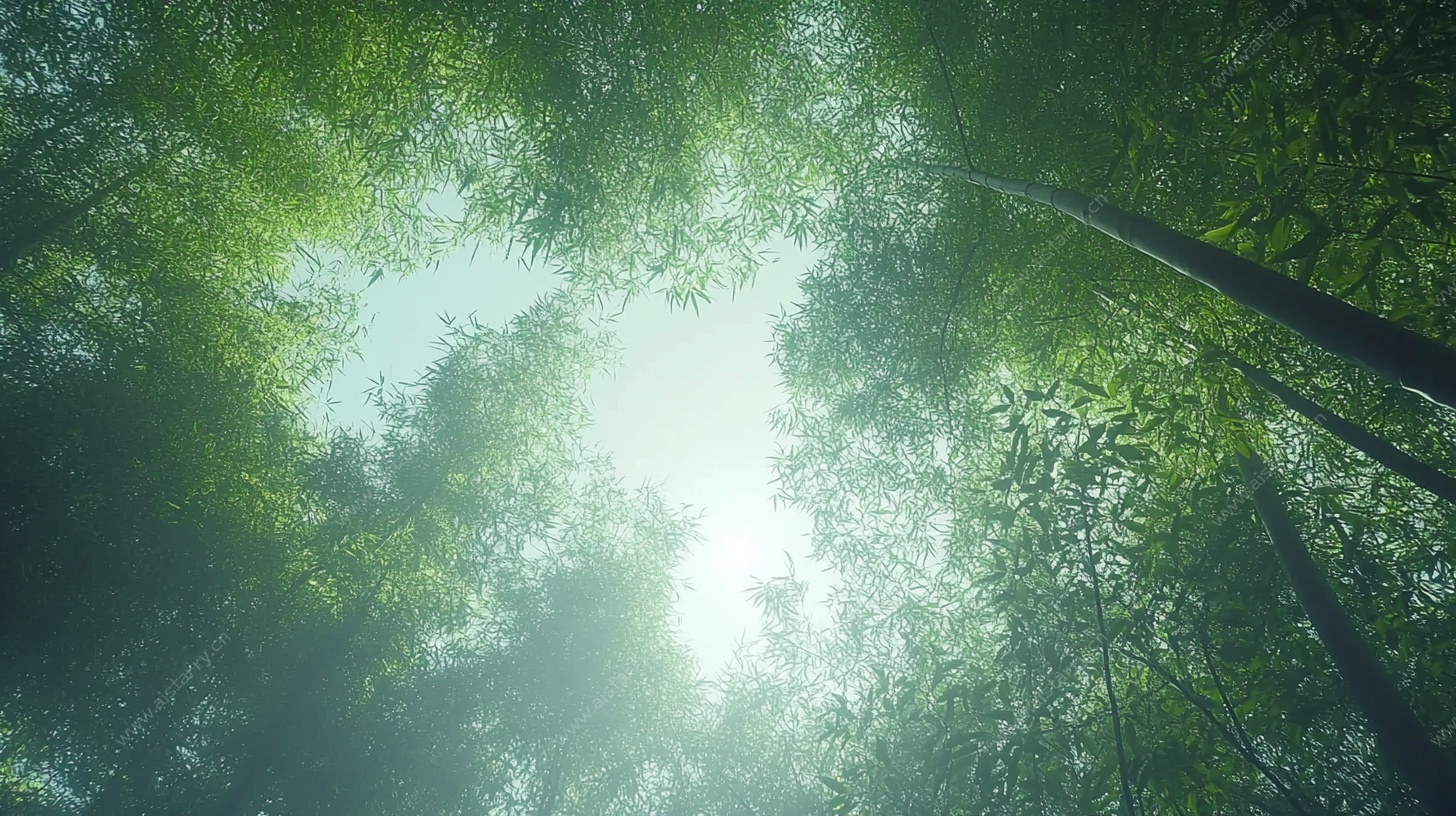 阳光洒落的茂密森林