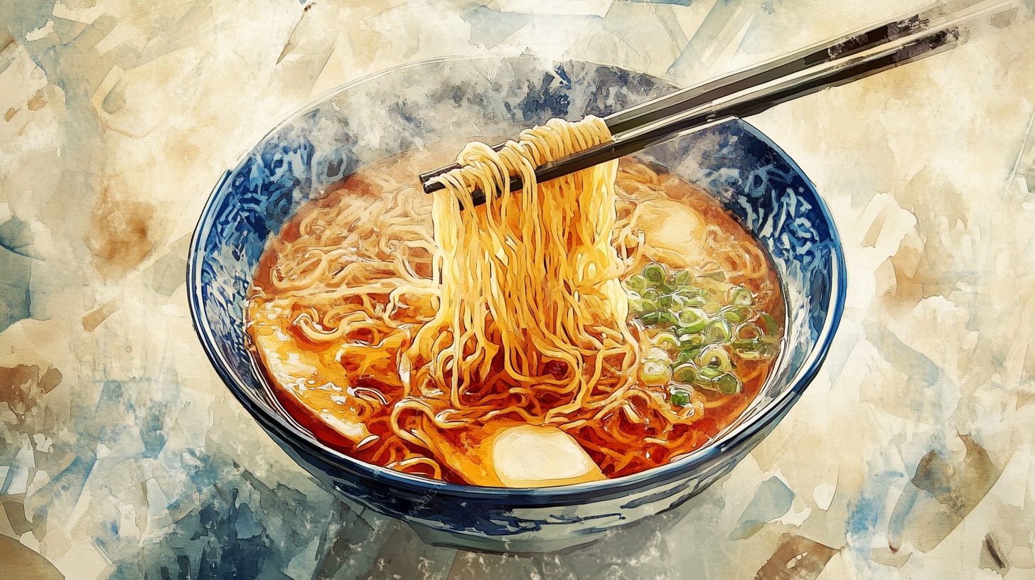 热气腾腾的美味拉面