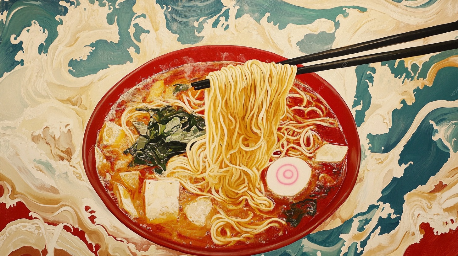 复古风拉面插画