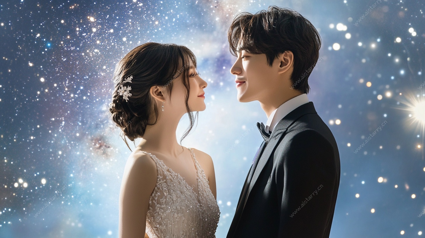 梦幻星空下的浪漫情侣