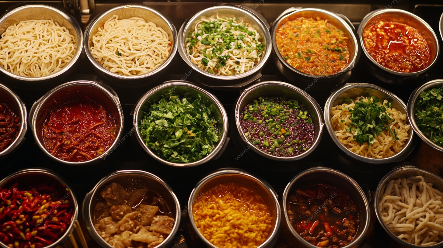 丰富多样的火锅调料食材