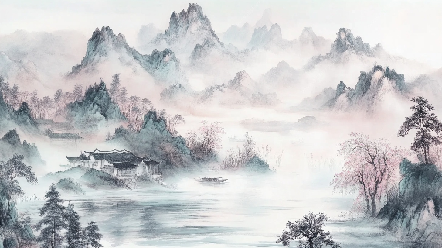 水墨山水意境图