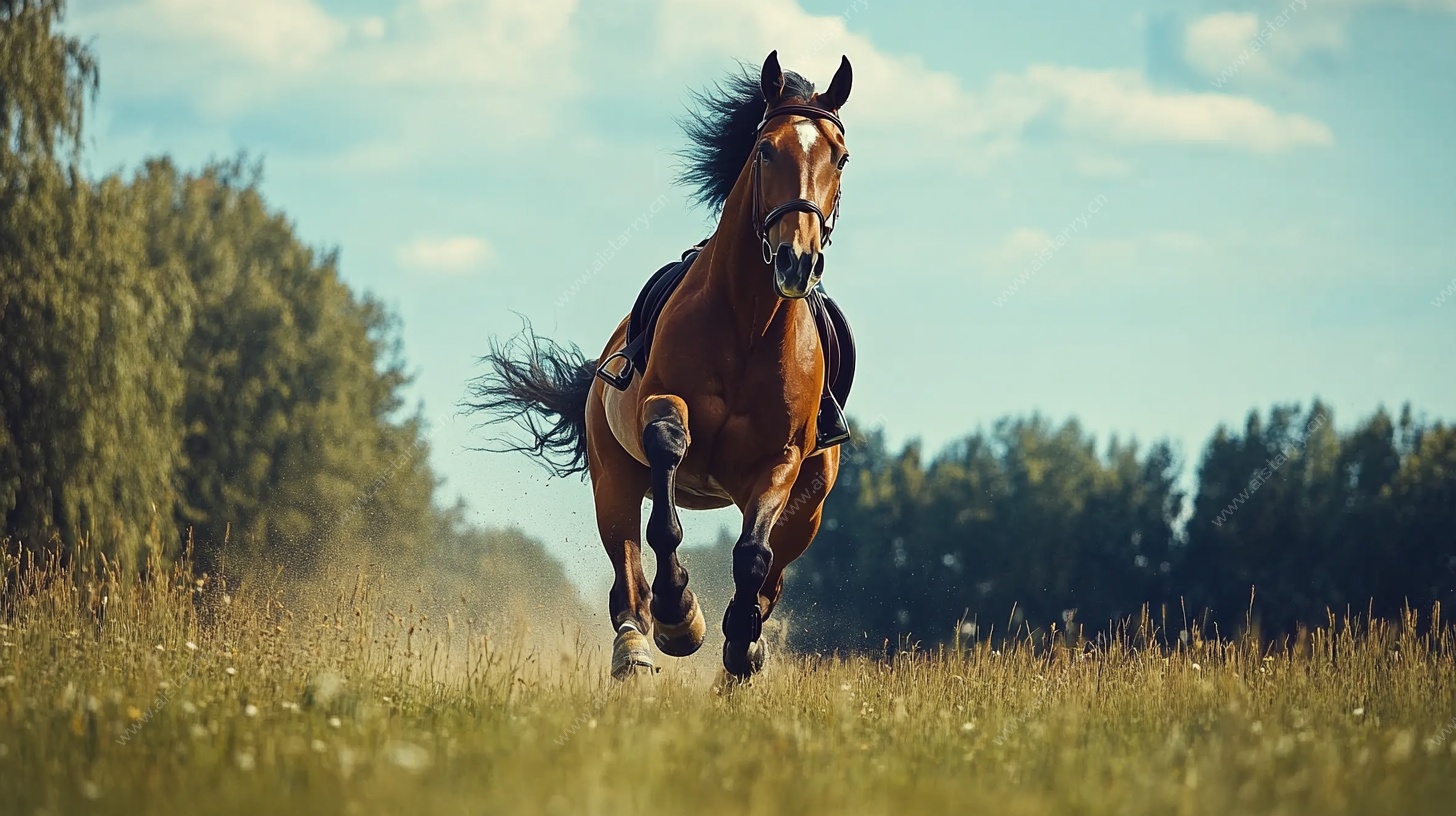 草原上奔腾的骏马