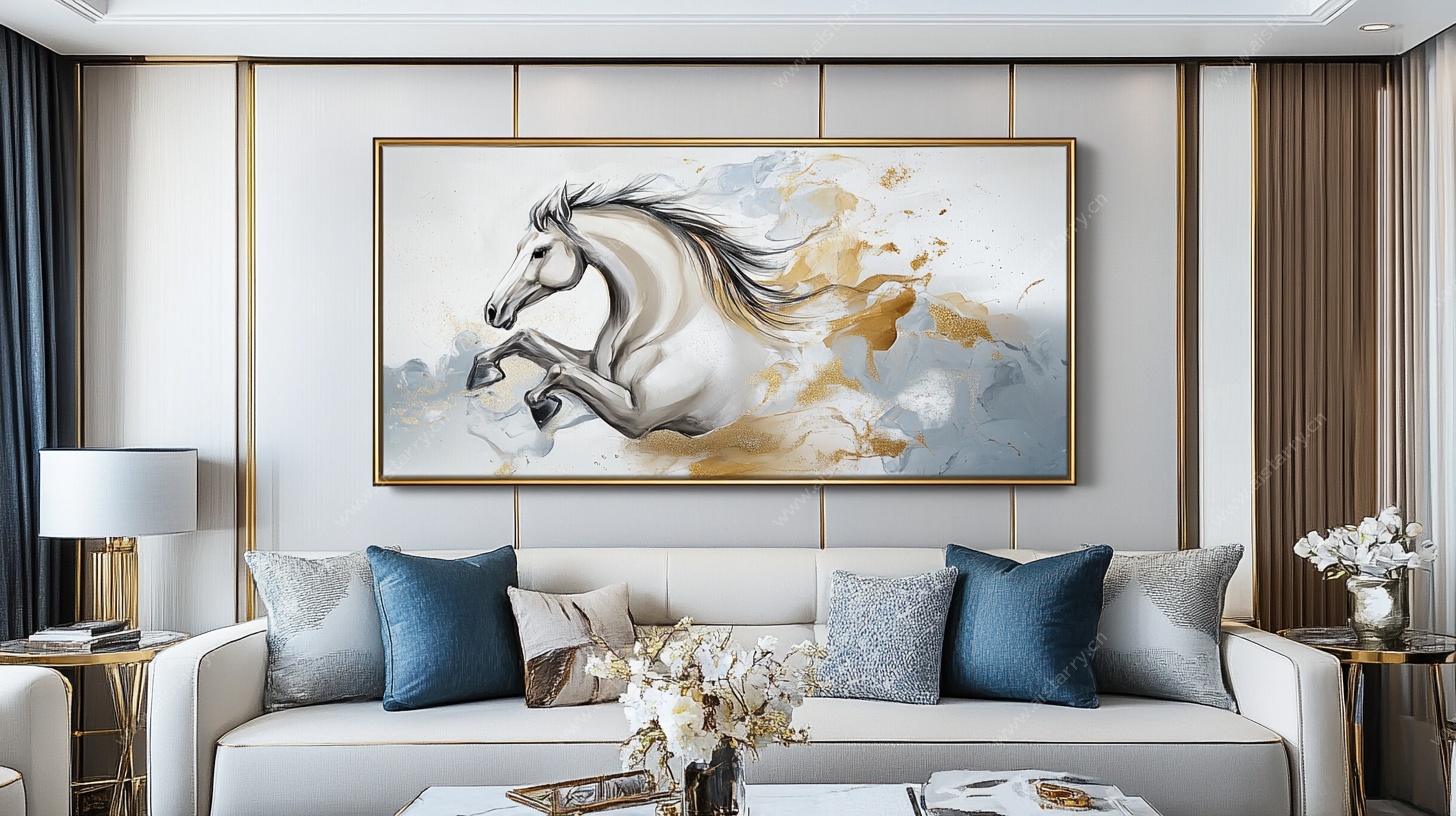 客厅骏马装饰画尽显雅致