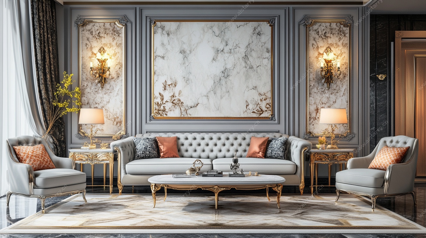 奢华现代风客厅装饰场景