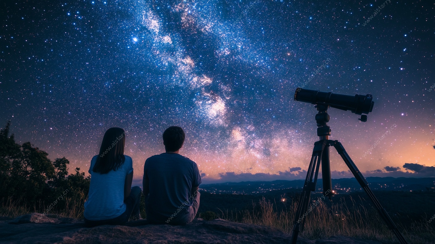 情侣观星浪漫夜景