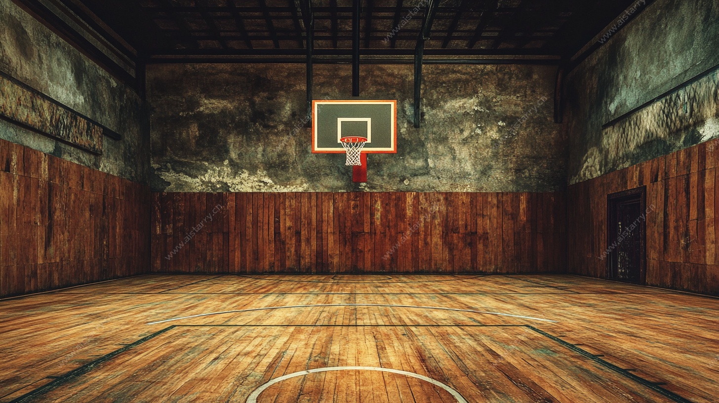 复古室内篮球场场景