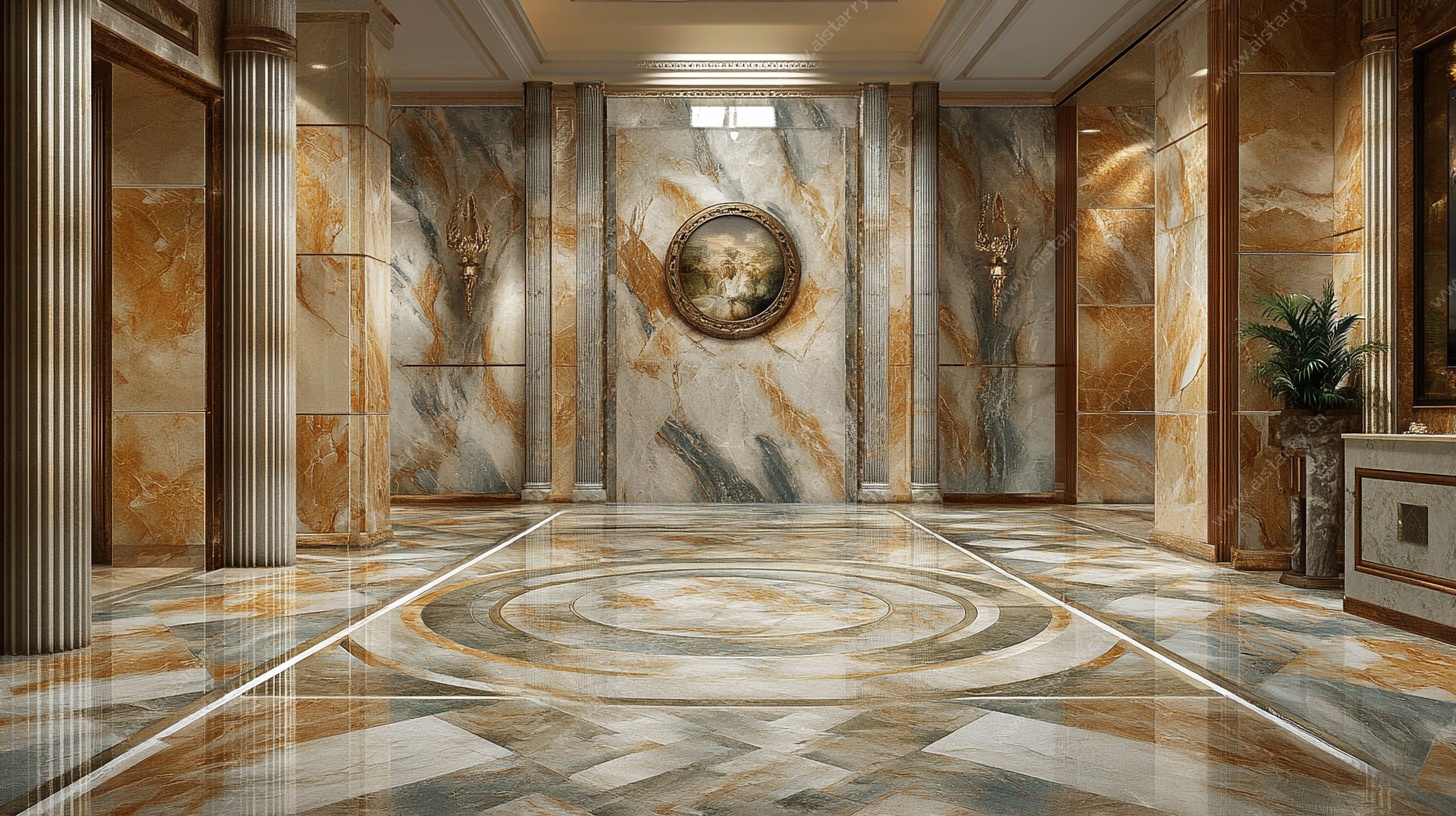 豪华大理石装饰的大厅