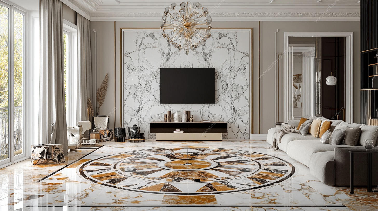 现代奢华大理石客厅空间