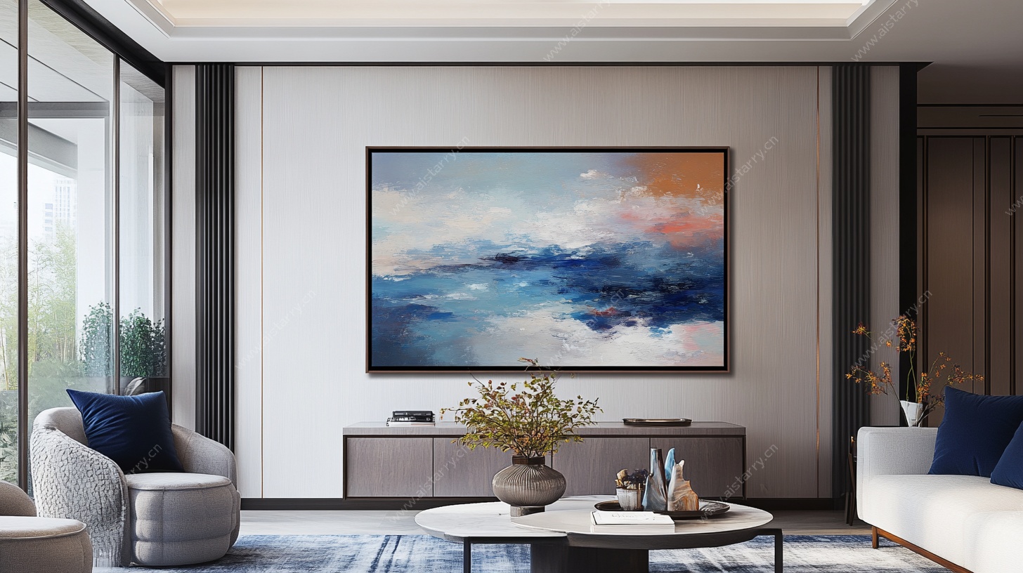 现代简约风客厅艺术挂画