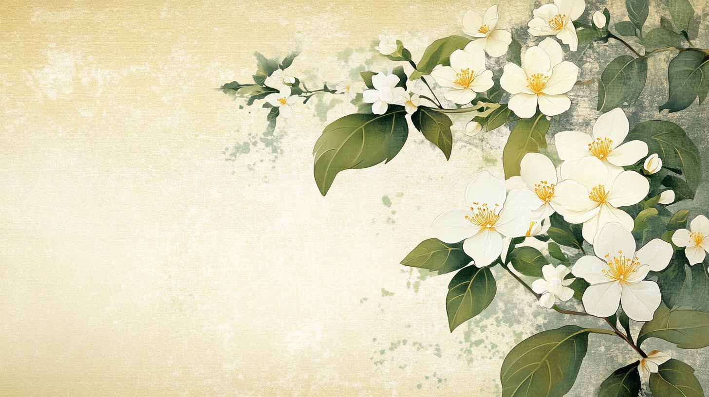 复古风白色花卉背景图