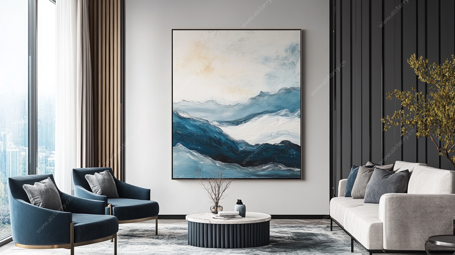 现代简约风客厅艺术挂画