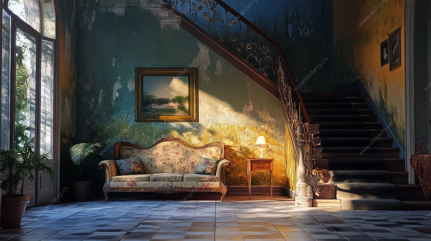 复古欧式风格的客厅场景