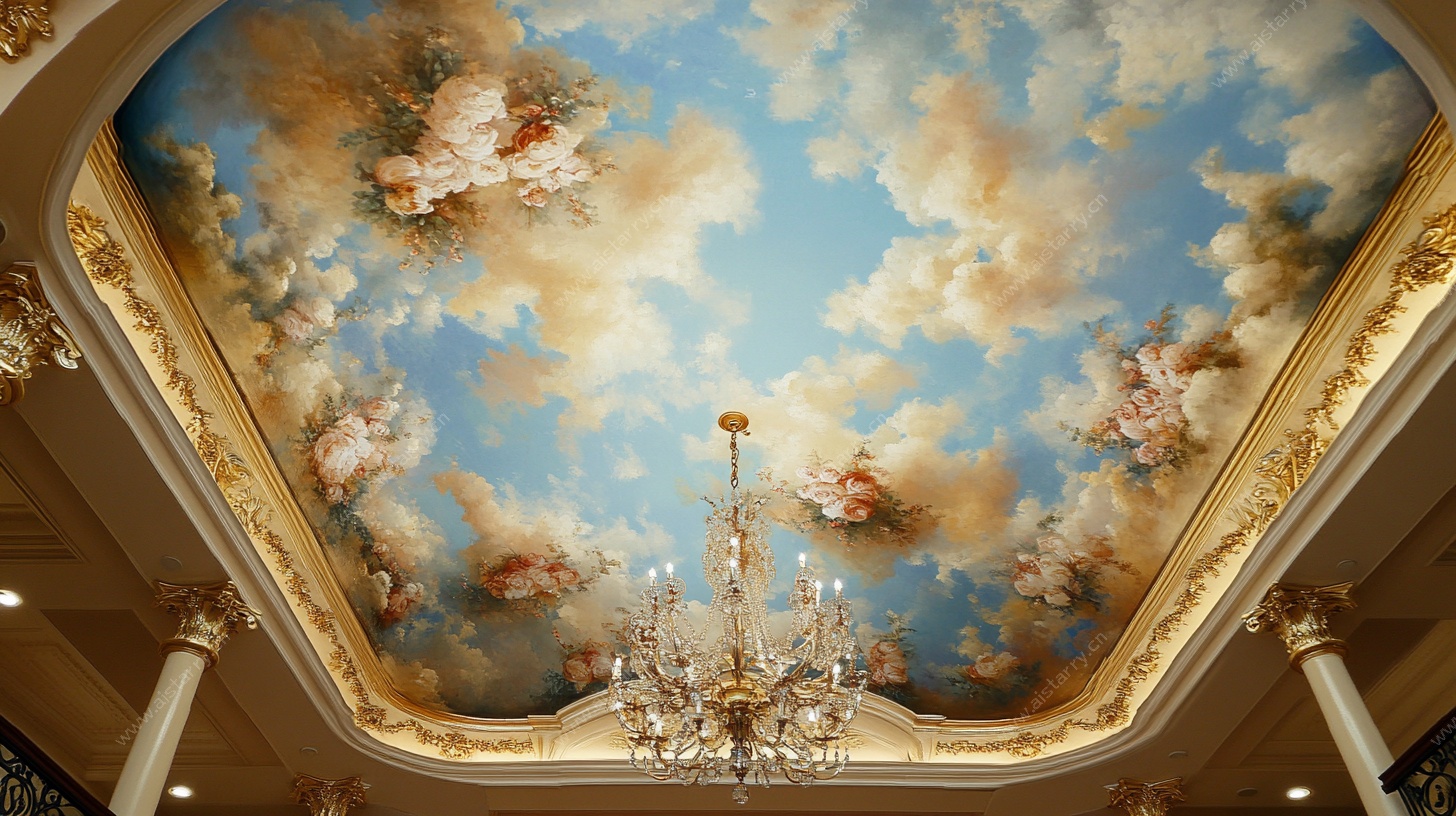 欧式奢华天顶壁画装饰