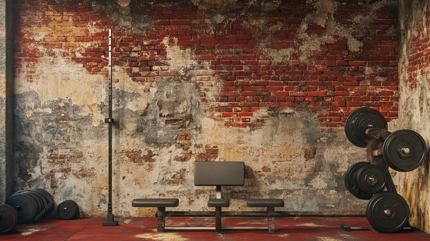 复古风室内健身器材场景