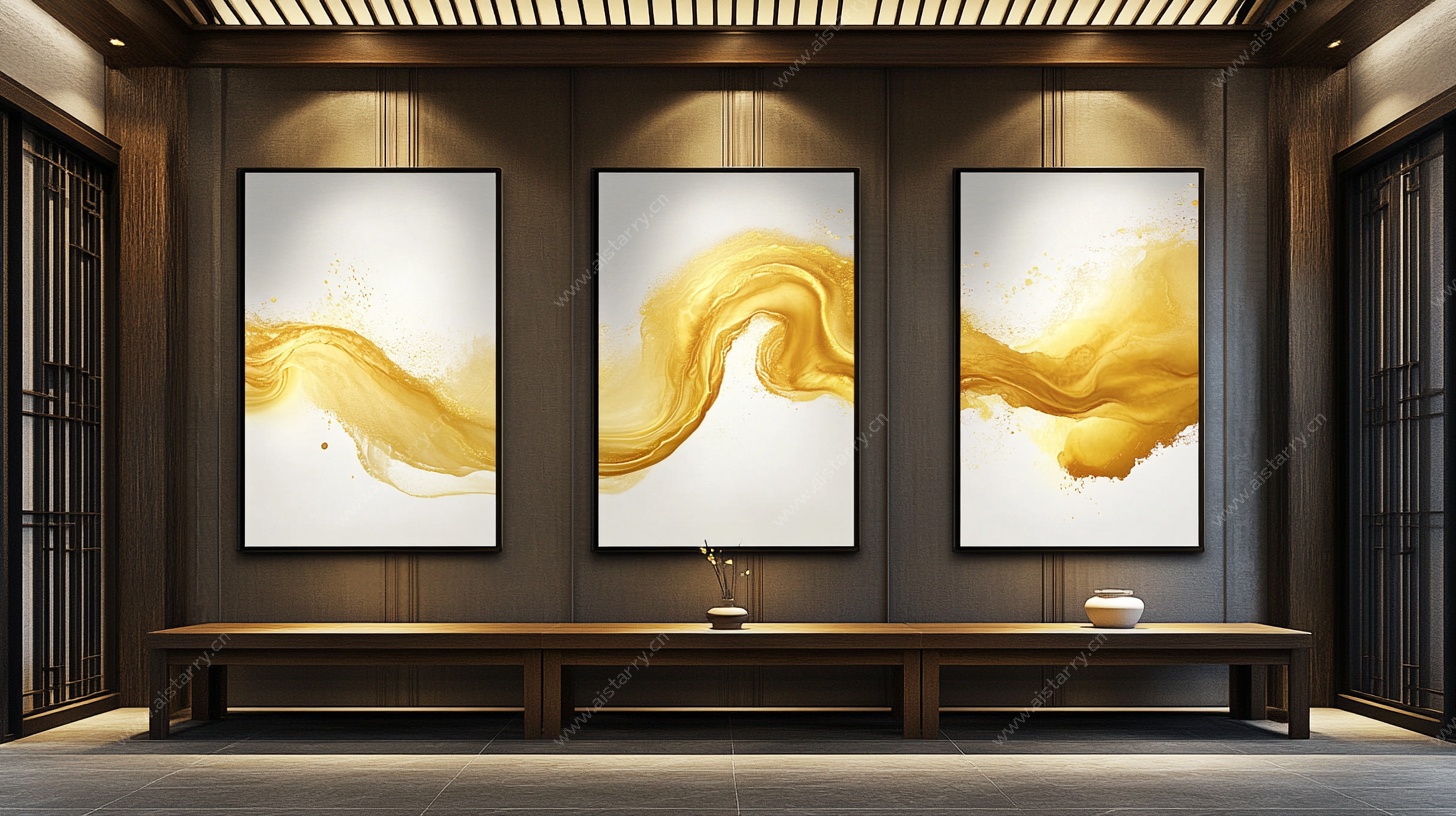 中式客厅的艺术挂画装饰