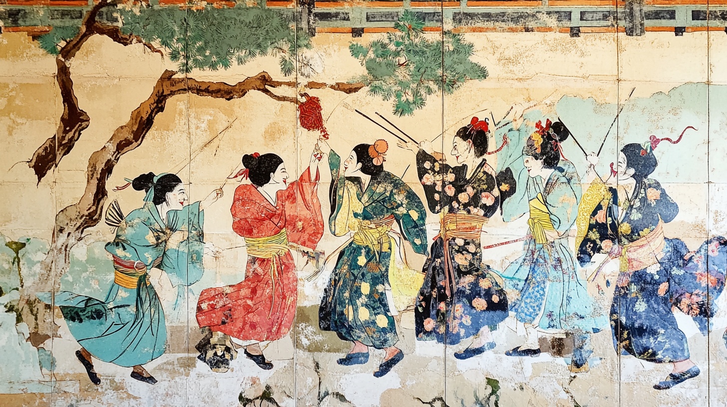 古代人物壁画场景图