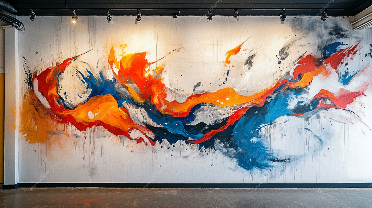 抽象艺术墙面画作展示