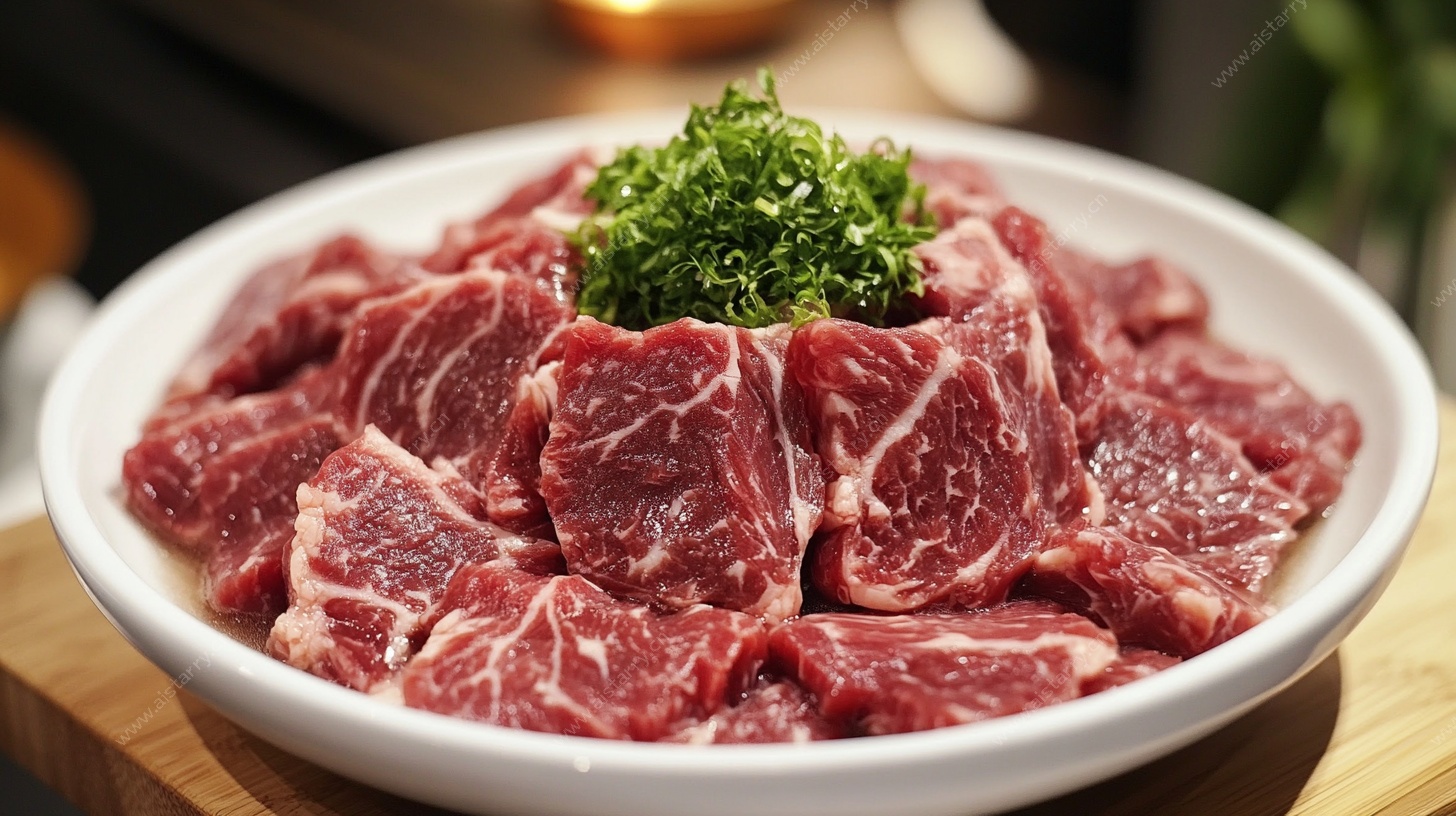 新鲜牛肉块 摆盘精致诱人