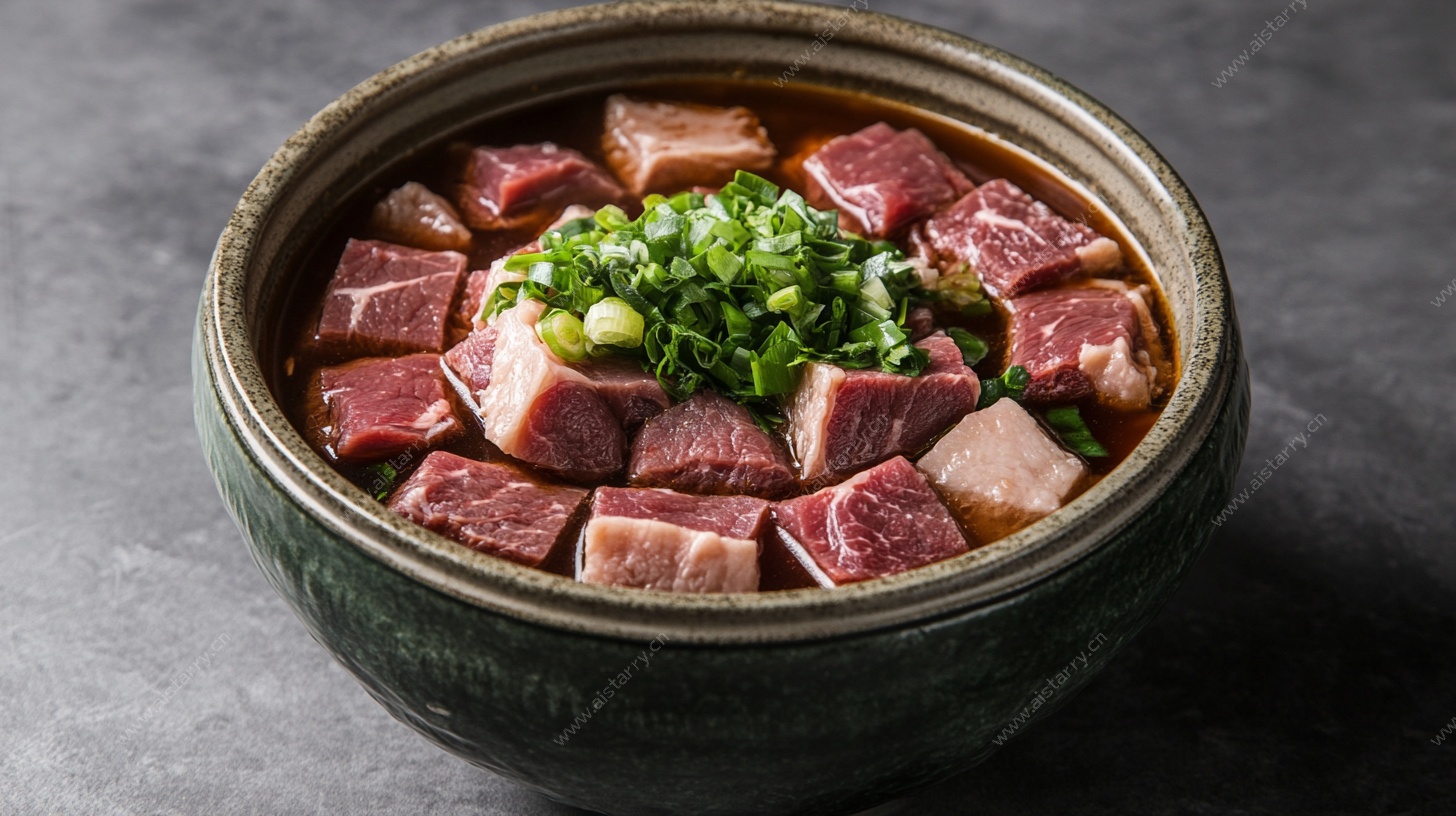 砂锅中的鲜嫩牛肉块