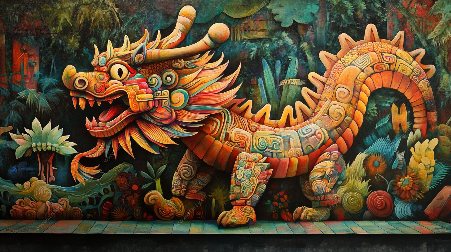 中式彩龙 奇幻艺术插画