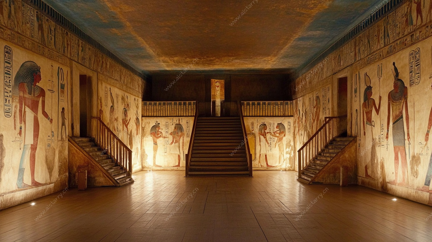 古埃及风格墓室内部场景