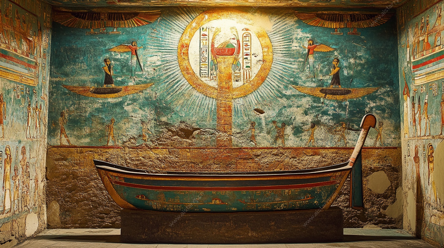 古埃及墓室壁画中的圣船