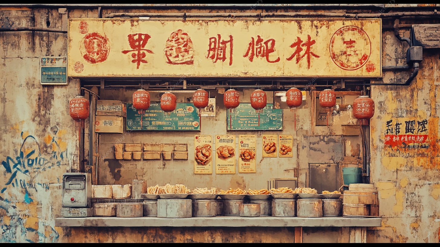 香港传统小吃摊