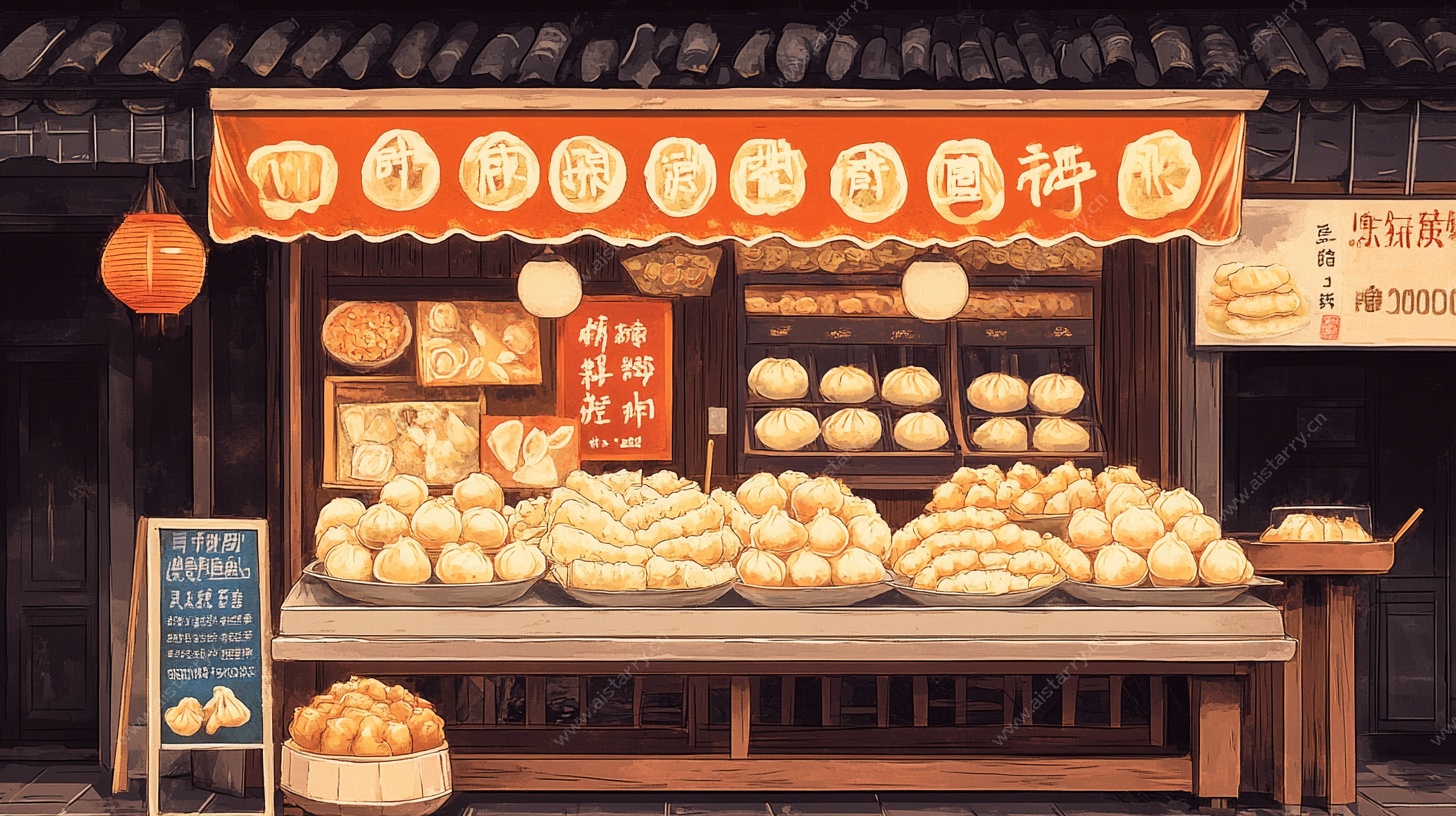 古风中式糕点摊