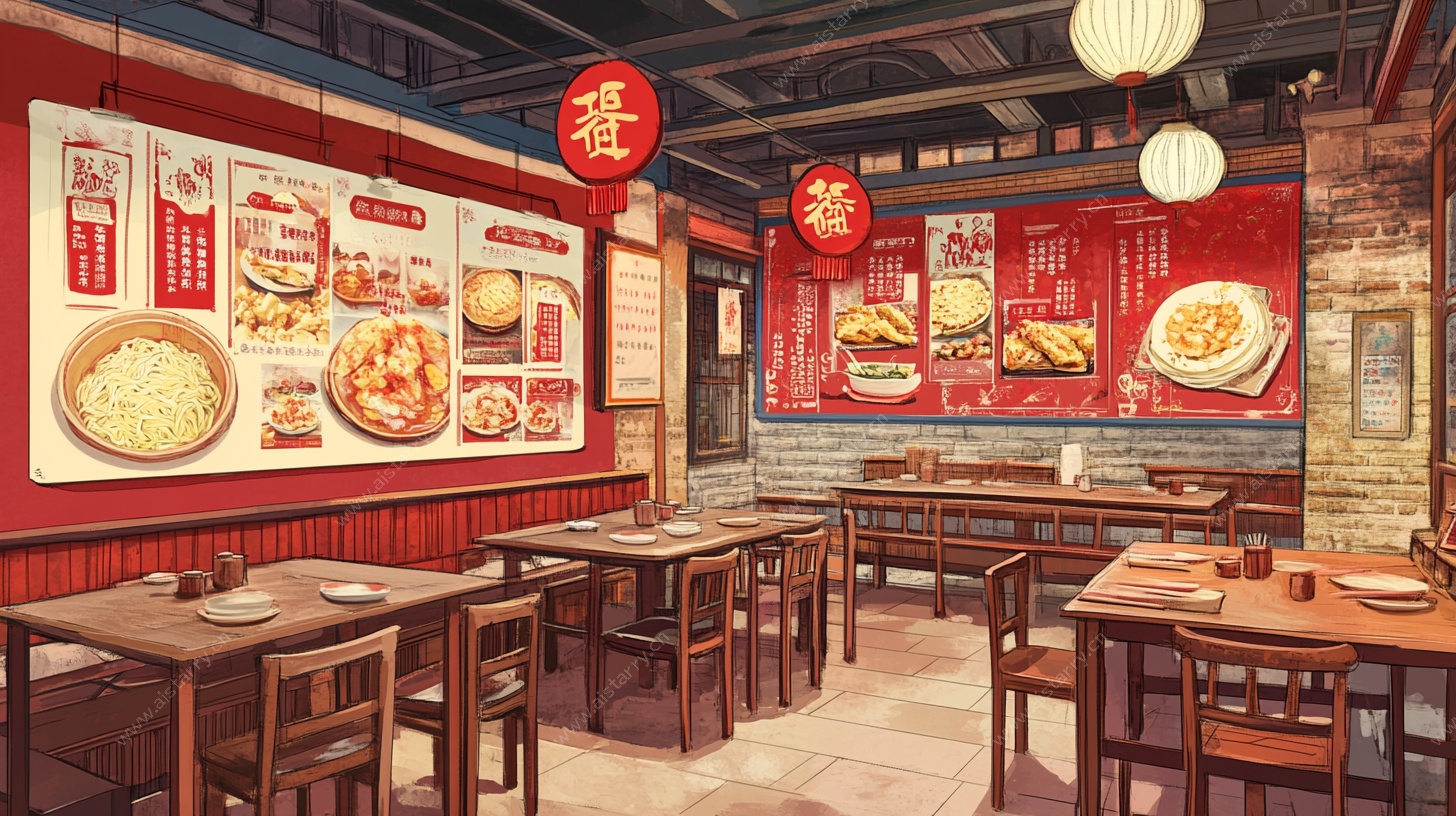 中式面馆室内场景