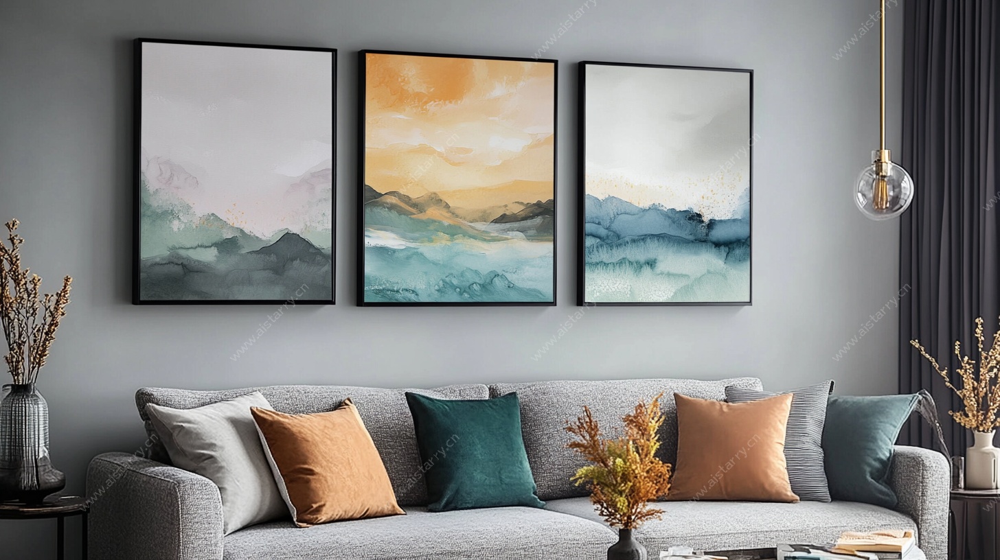 现代简约风客厅装饰挂画