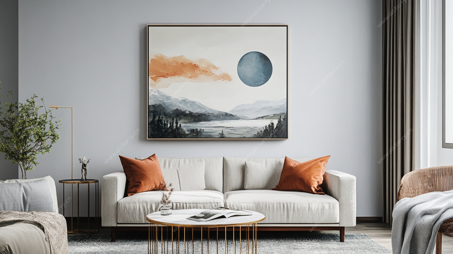 简约客厅的艺术挂画装饰