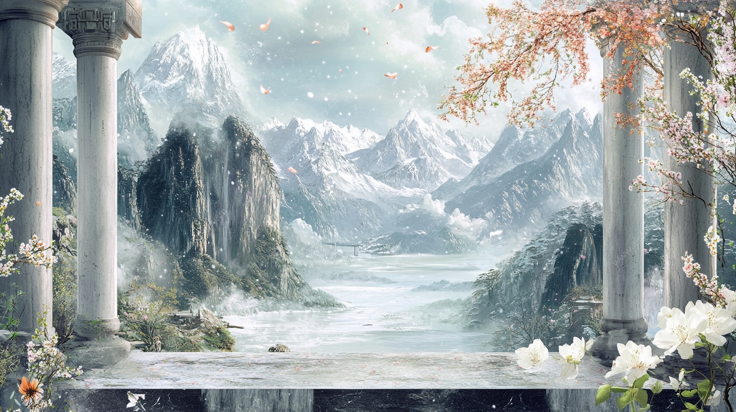 梦幻山水柱景图