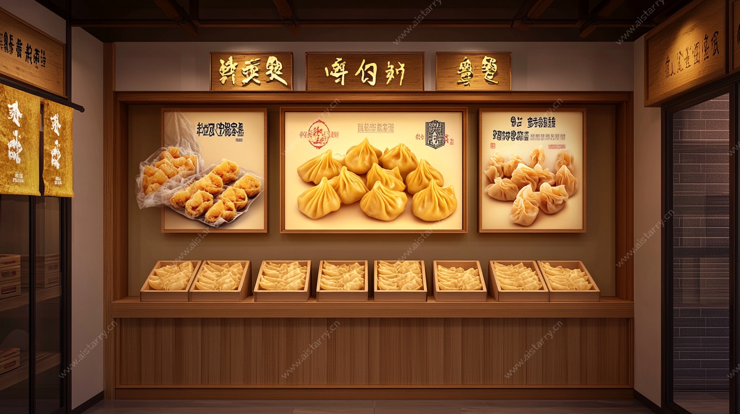 中式糕点店橱窗展示