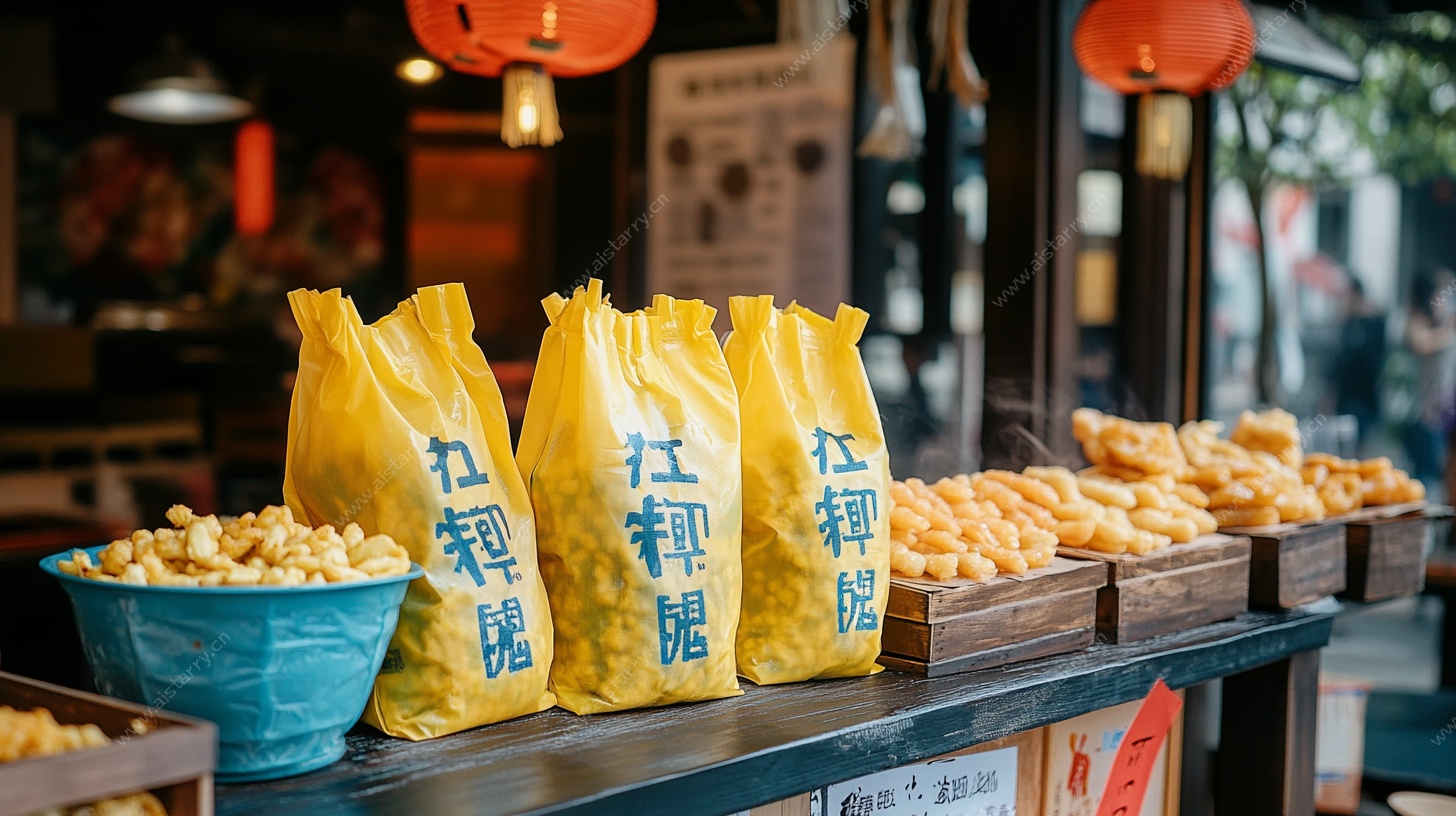 街头售卖的美味江米脆