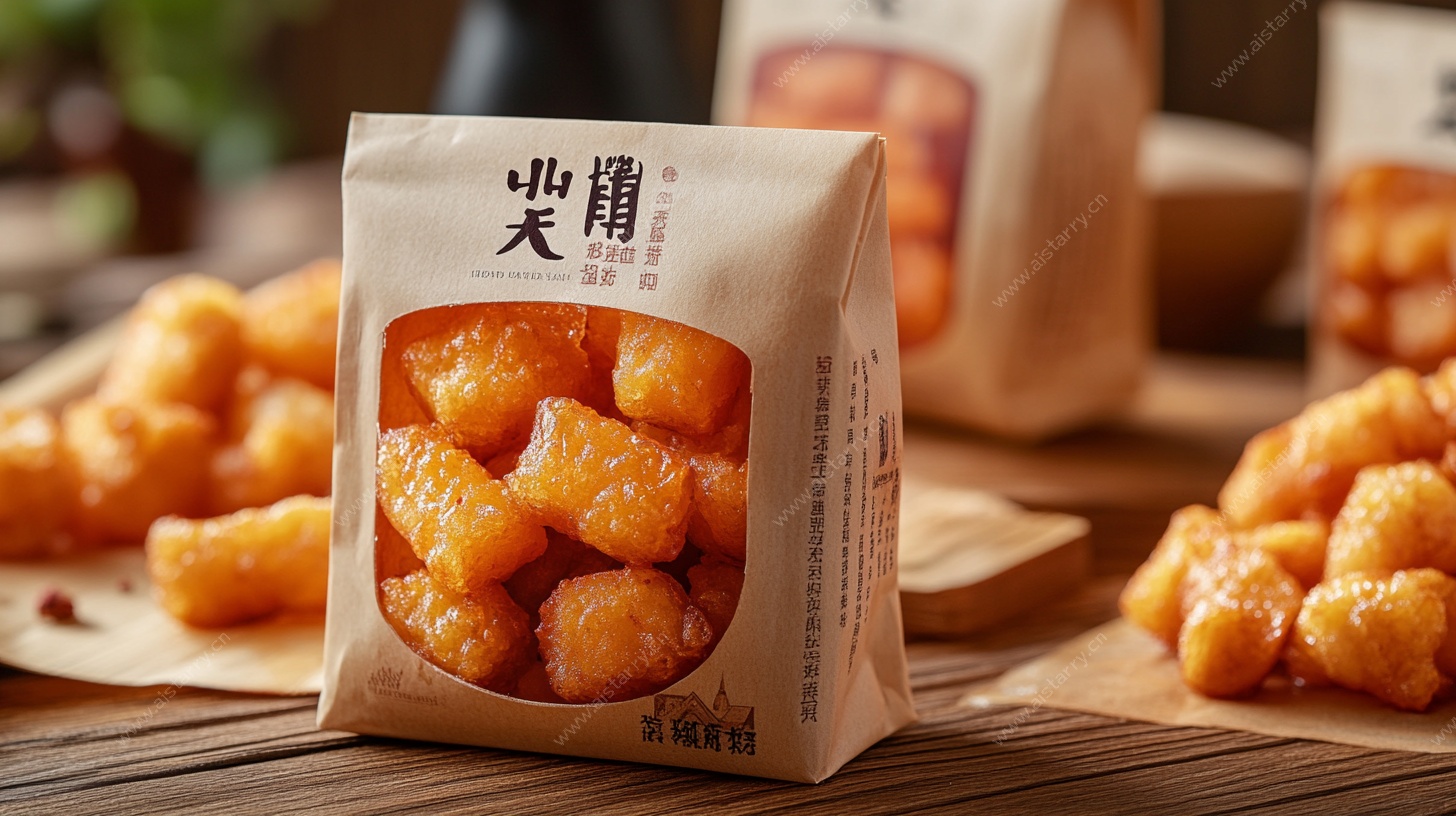 炭烧小酥肉零食袋装展示