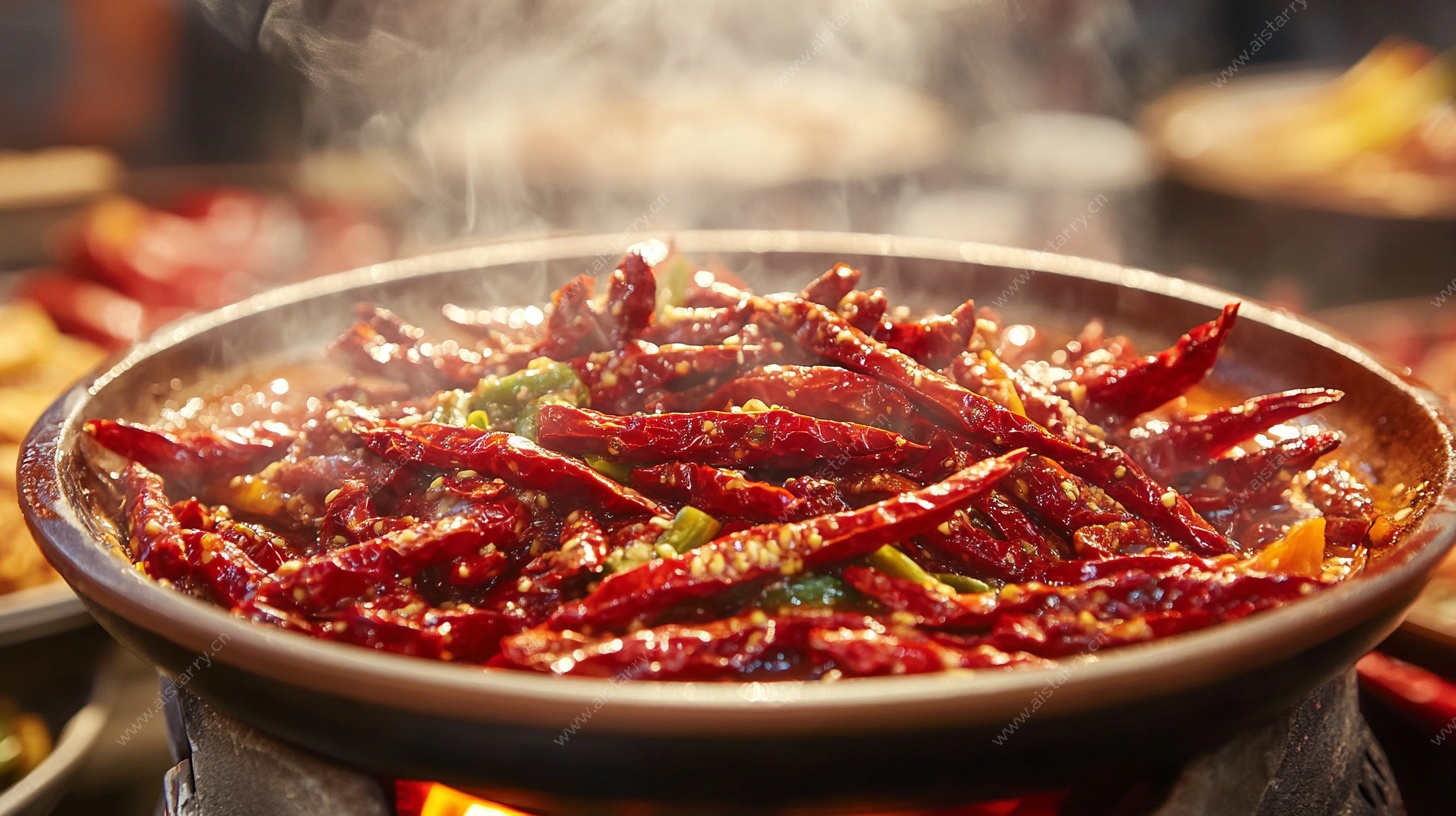 麻辣鲜香的诱人红汤火锅