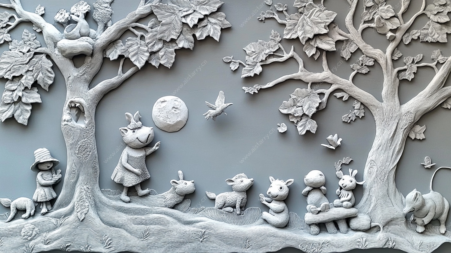 儿童主题浮雕壁画