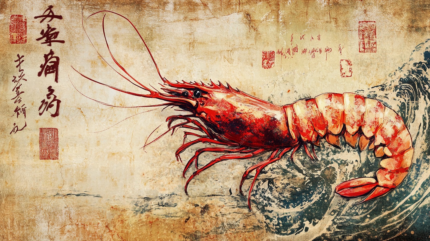 水墨大虾图