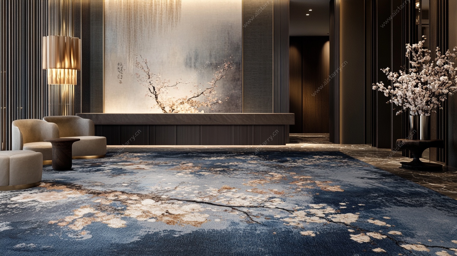 新中式奢华酒店大堂场景