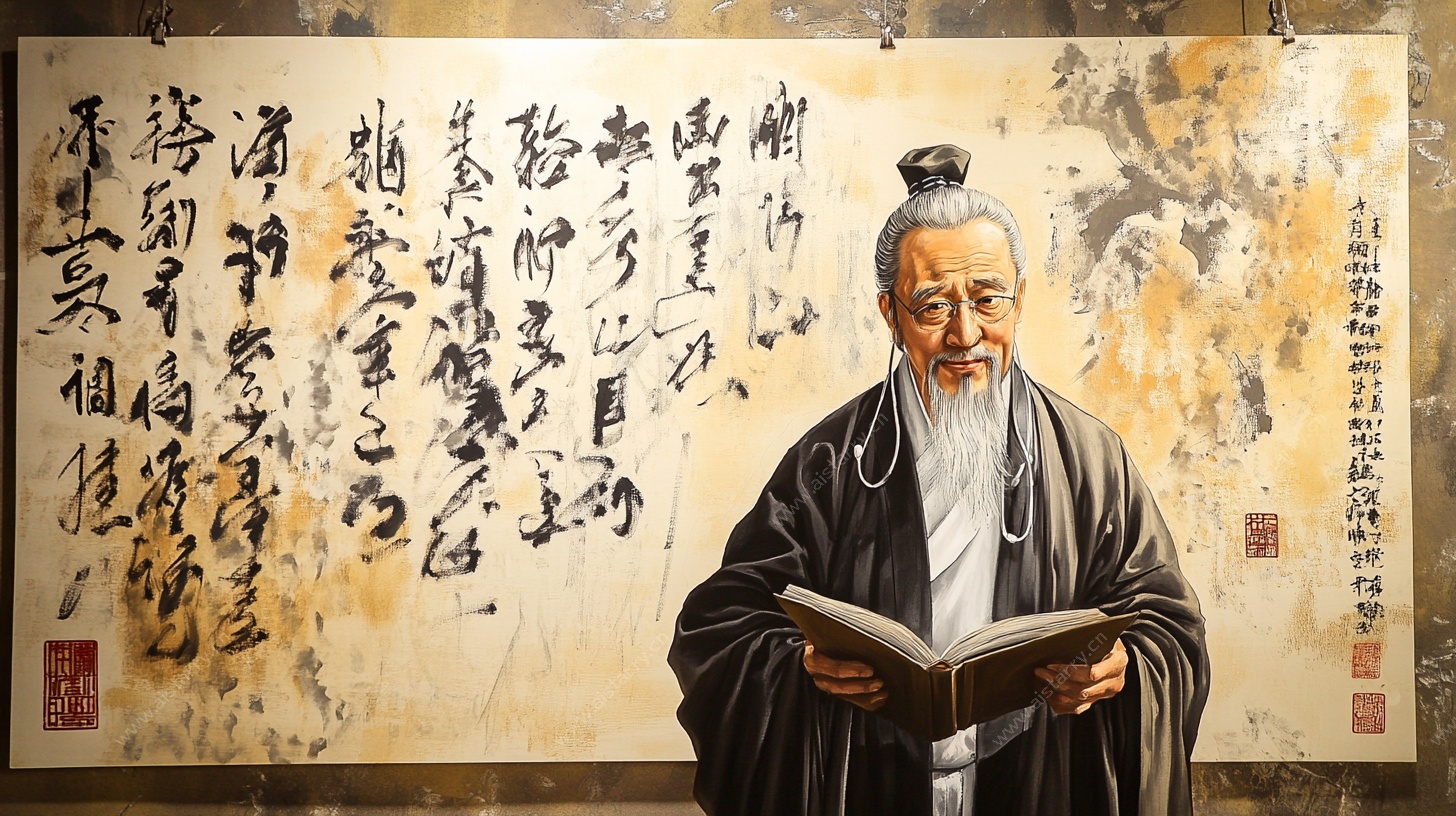 古代学者读书图