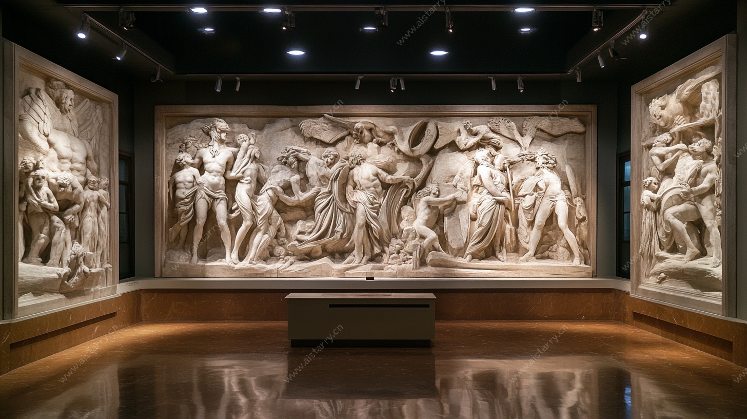 古典雕塑展厅精美艺术展示