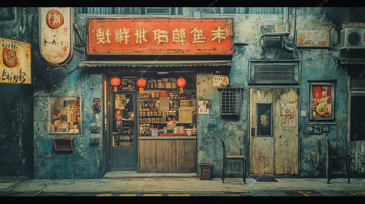 复古风街头日料小店