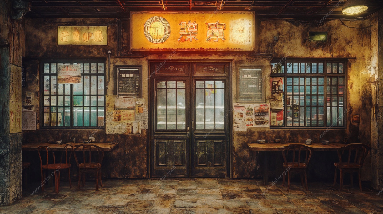 复古港式茶餐厅室内场景