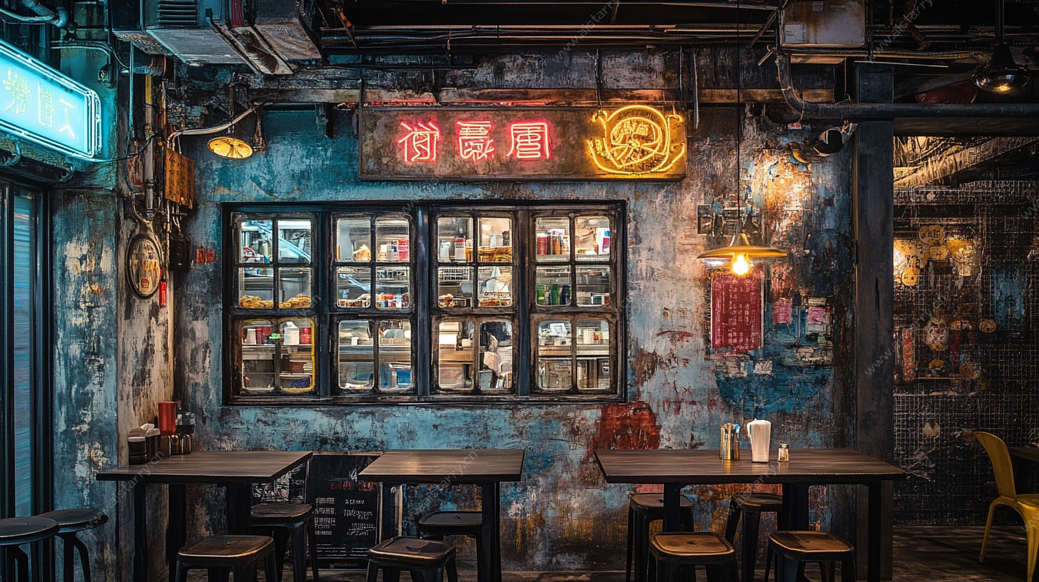 复古港式茶餐厅室内场景