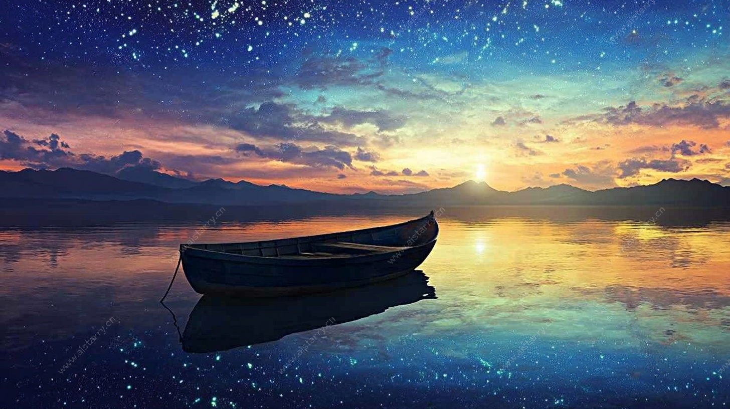 星空下的静谧小船
