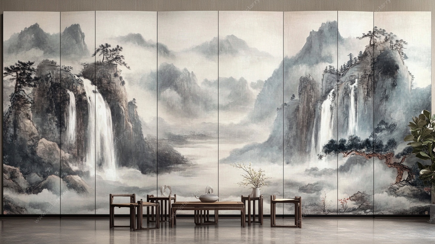 中式山水墨韵背景墙