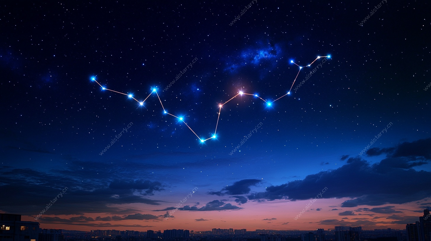 夜空中闪耀的星座轮廓